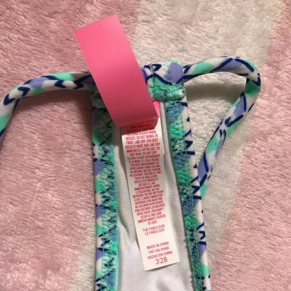 VS Blue Paisley The Fabulous Racerback Bikini Top - Picture 8 of 8